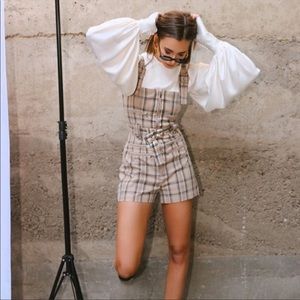 WeWoreWhat Moto Overalls in Khaki